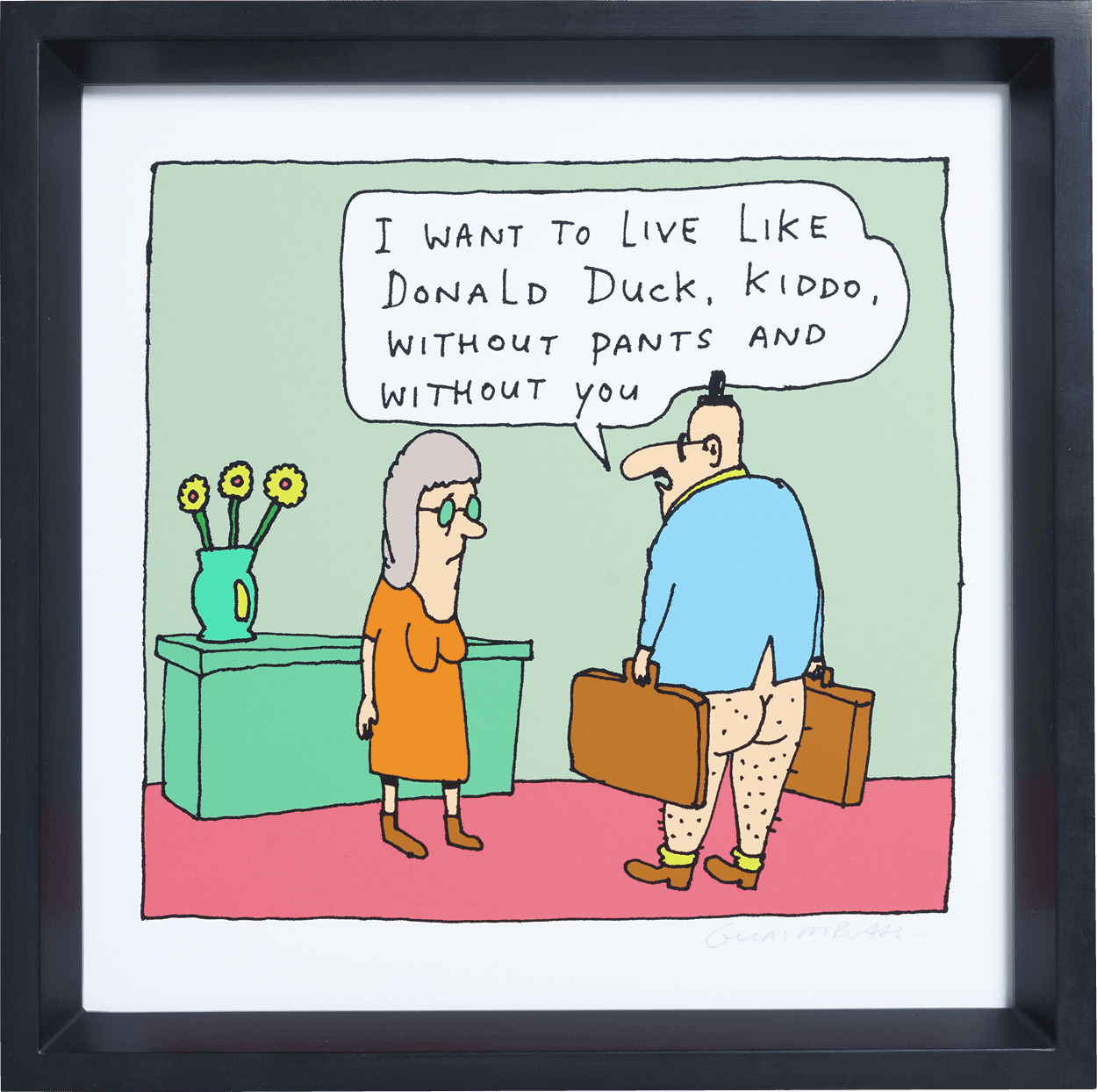 Zwarte profiellijst - Voor giclée print door Gummbah, 2019 - 60er jaren stijl